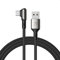 VOLTME Cavo Stark Cavo USB a USB C PD Forma a L 60W nylon intrecciato 2,0 m (nero), cavo di tipo C 90 gradi QC 3.0 ricarica rapida compatibile con Android, Galaxy S22, Huawei P30/P20, Xiaomi, ecc