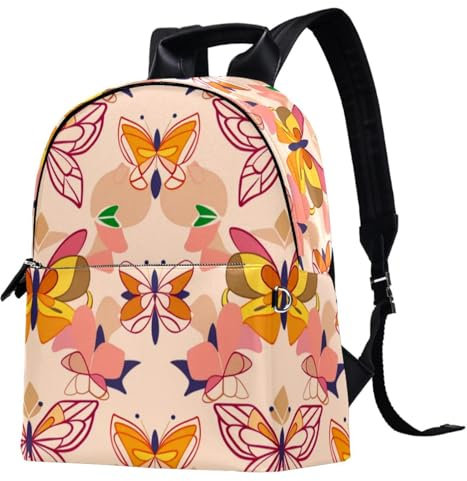 WOSHJIUK Reiserucksäcke für Damen,Herrenrucksack,Schmetterlinge bunter Druck,Rucksack