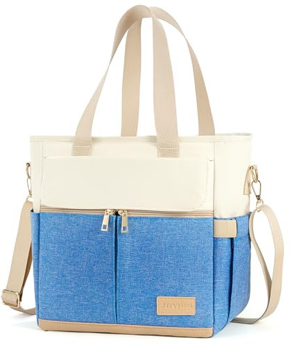 JOYHILL Lonchera para mujer, lonchera aislada a prueba de fugas con correa para el hombro, reutilizable, para el trabajo, picnic, camping, escuela, playa, azul claro