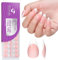 Gelike ec Weiches Gel Press On Nails: Rosa French Mandel Nägel Tips Medium Full Cover Nägel zum Aufkleben No Need Top Coat for Salonqualität Angenehmes Tragegefühl 150pcs 15 Größe