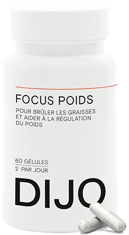 DIJO - Focus Poids - Gestion du Poids - Flavonoïdes Prébiotiques - Renforce Microbiote et Système Immunitaire - Augmente Dépense Énergétique et Brûle Graisses - Cure de 30 Jours - Fabriqué en France
