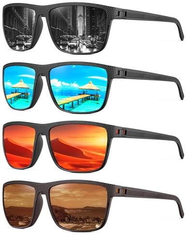 NSSIW Mens-Sunglasses Polarized Sunglasses Men : Classic Sun Glasses with UV Protection for Driving Fishing Golf 4 Packs