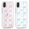 Foonary 2 Pack Clear Bow Print Phone Case for iPhone X/XS 5.8, with Pink Blue Design Aesthetics Transparent Pattern Soft Silicone Cases,Shockproof Bumper Protector Girls Cover, for iPhone X/XS
