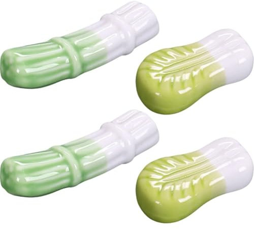 Baokuan 4 Teile/Satz Form Kohl Und Frühlingszwiebeln Form Keramik Stäbchen Halter Geschirr Stäbchen Stehen Für Küche Utensil