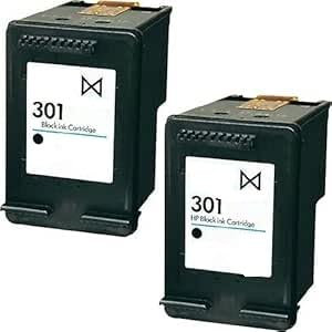 Mondo Stampa - (KIT 2 Stück 2 x HP301XLBK SCHWARZ wiederaufbereitete Tintenpatronen kompatibel mit HP DeskJet 1050,2050,2050S,1000,3000.3050,J610A - CH563EE
