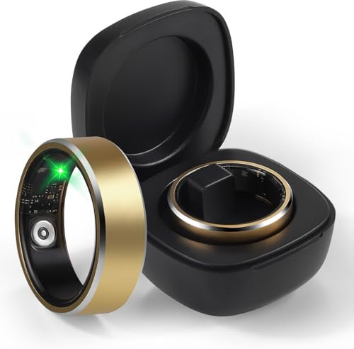 QCXWCJWD Smart Ring Blood Oxygen Fitness Tracker Heart Rate Monitor Blood Pressure Ring Sleep Tracker Pedometer Step Counter Calories Fitness Ring Health for Men Women Android & IOS