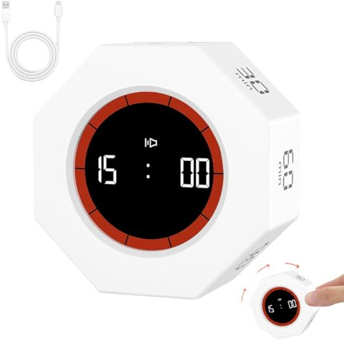 Pomodoro Minuteur de gravité Flip – Compte à rebours 1/3/5/15/30/60/90 minutes, minuteur de cuisine, minuteur à rabat pour le travail, la cuisine, l'apprentissage, le fitness, compact pour la gestion