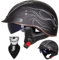 EBAYIN Half Helmet Open-Face Helmet Brain - Cap Cruiser Chopper Scooter Pilot Jet Helmet DOT+ECE Certified Personality Retro Harley Motorcycle Helmet(D,M=(57~58cm))