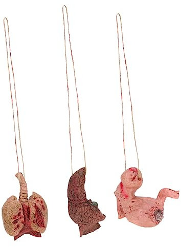 Toddmomy 3pcs Simulated Human Organ Pendant Halloween Hanging Body Parts Halloween Tricky Props Simulated Organs Hangings Funny Decor Scary Pendants Scary Hangers Halloween Props Emulsion