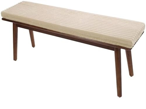 Bankauflage 120×40 CM, 5CM Dicke Cord Bankkissen, Waschbare Sitzauflage Sitzkissen Bank, Stuhlkissen Bankpolster, Gartenbank Auflage Outdoor, Sitzpolster Bankpolster für Küche Esszimmer, Beige