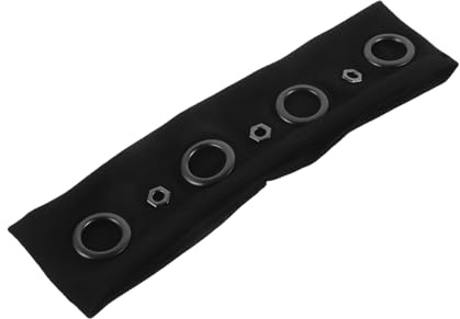Punk Stirnband mit Ösen, Schwarz, Metall und Stoffdesign