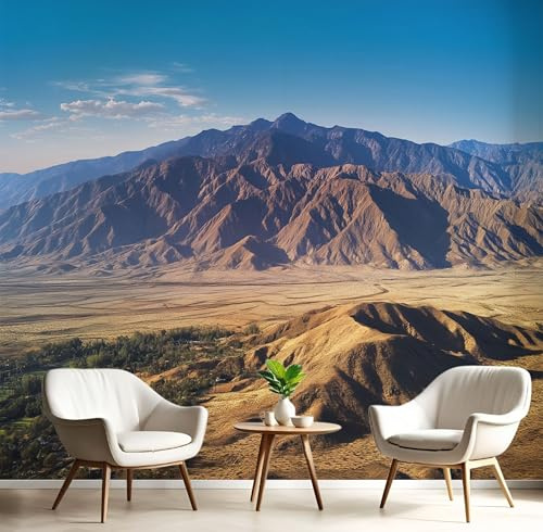 Fototapete - Natürliche Landschaft - Größe 150 x 105 cm - Wüstenberge, Tapete, Kinderzimmer - bräunlich gelb