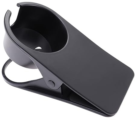 ULTECHNOVO Cup Holder Clip Desk Drink Holder with Cable Slot Clamp on Mug for Water Bottle Coffee Mug and Stationery Home Office Desk Accessory