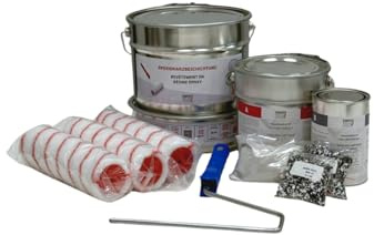 Baumax Außen 2K Epoxidharz Set für Balkon & Terrasse bis zu 11 m² mit PU Versiegelung | RAL 7047 – Telegrau, 7 KG | Bodenbeschichtung für Beton | Rutschfest, UV-beständig | SwissTech