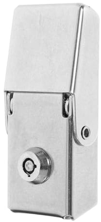 Cerradura Lateral para Motocicleta y Scooter Eléctrico de Acero Inoxidable | 1 Juego con Llaves, Plata, Orificios Inferiores de 5mm y Superiores de 4,2mm, para Cajas y Toolbox