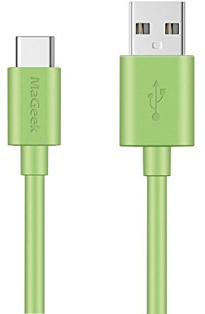 MaGeek® Câble USB Type C vers USB 2.0 (1,8m) Extra Long de Données et Charge pour Samsung Galaxy S8, S8 Plus, Nexus 6P, LG G6, new MacBook, Google Pixel XL, OnePlus et plus (Vert)