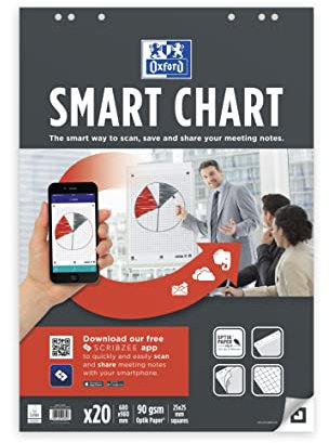 OXFORD Flipchartblock Smart Chart, 3er Pack, 68 x 98 cm, kariert