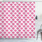 ABAKUHAUS Herzen Duschvorhang, Herz-Cartoon, Stoffliches Gewebe Badezimmerdekorationsset mit Haken, 175 x 180 cm, Magenta Pale Pink