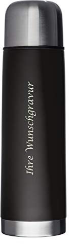 Edelstahl Isolierkanne mit Gravur / Thermosflasche / Thermoskanne / 0,5l / Farbe: schwarz