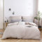AYSW Bettwäsche gebürstet Microfaser 1 Bettbezug 200x200cm + 2 Kopfkissenbezug 80x80cm mit Reißverschluss Beige