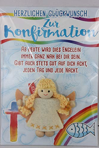 JoJo, Püppkes, J097-272, Glückswichtel, Konfirmationsengel, Filz, 6,5cm, mit Spruch