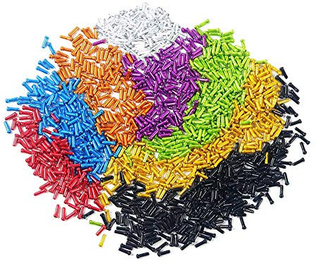 Huture 80 Stücke Fahrrad Kabel Endkappe Alloy Fahrräder Bremskabel Kappen Endspitzen Fahrradbremskabel Cap Endrohre Crimp Shifter Crimp Ferrules Farbe Kappen für Rennräder Motorrad Bremse Gang Cable