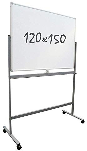 Magnetisches Whiteboard auf Rollen 120 x 150 cm, doppelte Oberfläche, whiteboard magnetisch, magnetwand & Magnettafel groß, mobiler Ständer, Magnetwand groß für Büro, Schule, Meetingraum & Homeoffice.