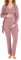 Herzmutter Pyjama Grossesse Allaitement - Trois Pièces - Vêtement de Détente Pour Femme Enceinte - Ensemble Maternité - Pantalon-Haut-Cardigan - Bleu-Gris - 8100 (M, Vieux Rose)
