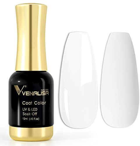 VENALISA UV Nagellack Gellack milchig weiß farben,Gel Nail Polish Soak Off Nägel Farbgel Kit milky white Gel Nagellack für Nageldesign Maniküre 12ml