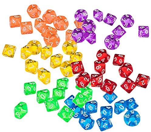 Colcolo Pieza 60pcs Dados de Dados Acrílicos Caras D10 para D&D