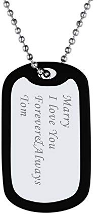 Bandmax Herren Damen Militär Erkennungsmarke Silikon Rahmen Edelstahl personalisiert Dog Tag Anhänger mit 60cm Kugelkette Namenskette Hundemarke Modeschmuck Accessoire