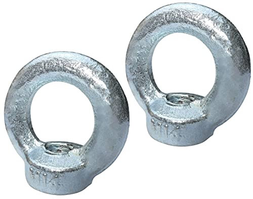 AERZETIX - C49731 - Satz von 2 - Ringmutter - M14 - Ring Kranösen - verzinkter Stahl - Metrisches Gewinde - DIN 582-490kg - Farbe Silber