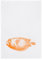 Geschirrtuch weiß, Kugelfisch in Orange