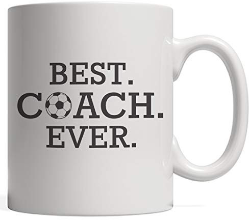 ¡El mejor entrenador de fútbol de todos los tiempos! Impresionante idea de regalo de taza para jugadores: divertidos amantes del fútbol y jugadores que aman marcar goles ¡Disparar la pelota lejos del