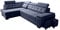 Robin Grand Ecksofa mit Schlaffunktion Bettkasten Kopfstützen Relaxfunktion 2 Hocker Sofa L-Form Schlafsofa Freistehende Eckcouch Schlafcouch Wohnzimmermöbel Wohnlandschaft Links Marineblau