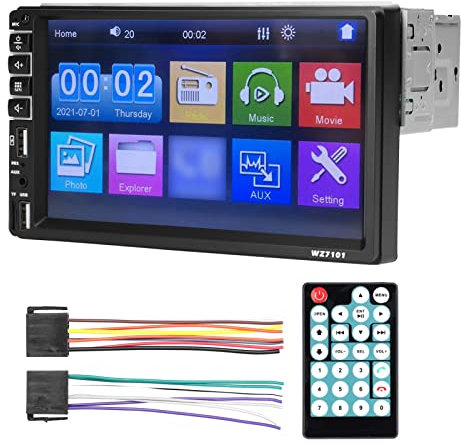 Aumotop Single Din Car Stereo 7 Inch LCD Touchscreen Monitor BT MP5 Player FM Car Radio Receiver Support TF/USB/AUX-IN Mobile Phone Link Hands-Free Calling Reverse Picture Steering Wheel Control