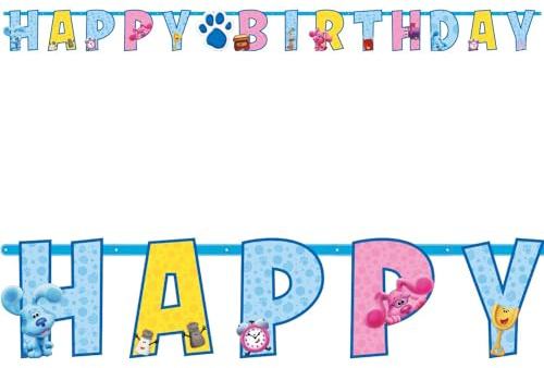 amscan 9913277 Buchstaben-Banner mit Aufschrift Blues Clues, mehrfarbig