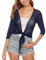 Gyabnw Cardigan da Donna a Maniche 3/4 Copricostumi in Tinta Unita con Cardigan Aperto in Maglia Giacca Capispalla Casual Leggero Drappeggiato
