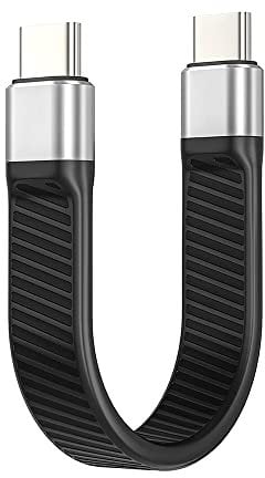 Cable corto USB C 3.1 Gen 2 compatible con carga de 100 W, transferencia de datos de 10 Gbps, pantalla de 4 K a 60 Hz, cable de carga USB C compatible con Android Samsung Galaxy de 12 cm