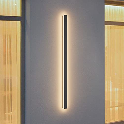 K-Bright 35W Lange Wandleuchte Villa Wandleuchten Schwarze Wandleuchte Wasserdicht Ip65 Wandleuchte Aussen für Gärten, Terrassen,Schlafzimmer Wohnzimmer, 120CM,Warmweiß