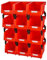 AERCANA Shop Stackable Organizer Bins Parts Bin Shelf Storage Bin Garage storage bins(Red,Pack of 12)