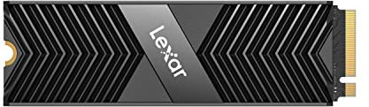 Lexar Professional NM800 PRO mit Kühlkörper 512GB SSD,M.2 2280 PCIe Gen4x4 NVMe 1.4 Interne,Bis zu 7450 MB/s Lesen,3500 Schreiben,Solid State Drive für PS5,Gamers (LNM800P512G-RN8NG), Schwarz