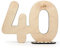 HAGEFOL Gästebuch Holz Deko Schild Zahl 40 - zum selbst beschriften als Geschenk mit Ständer und Geburtstagskerzenhalter - für 40 Geburtstag Deko, 40 Jahre Jubiläum oder Hochzeit
