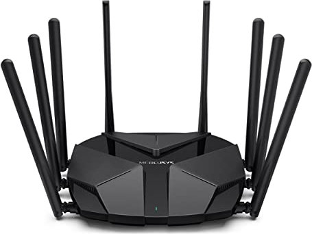 Mercusys TP-Link MR90X AX6000Mbps Router WiFi 6, 2.5G Porta WAN/LAN, 8 Antenne ad Alto Guadagno, Meno Interferenze, 4×4 MU-MIMO, OFDMA, WPA3, Canali da 160MHz, Energia Efficiente