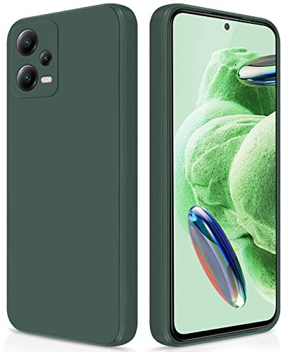 GiiYoon Hülle Kompatibel mit Xiaomi Redmi Note 12 5G, Hochwertiges Liquid Silicone Case, Rundumschutz Handyhülle, Kratzfestes Weiches Mikrofaserfutter- grün