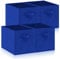 Hibtn Set of 4 Foldable Storage Box, 33 x 38 x 33 cm, Fabric with Handles Storage Cubes And Cloth Storage Organizer Drawer For Closet And Toys Storage, Royal Blue