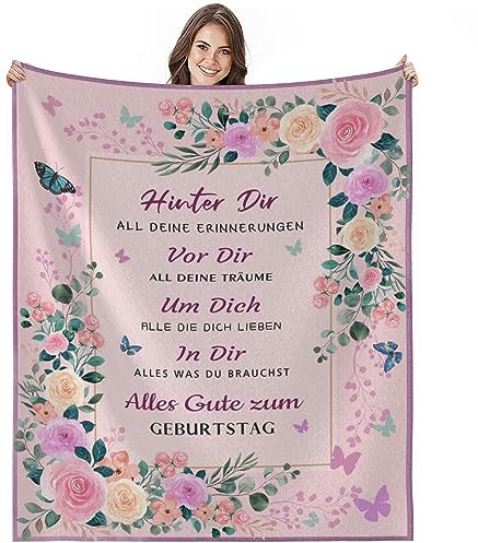 iEvery Geschenke für Frauen Kuscheldecke Geburtstagsgeschenk für Frauen Geburtstagsgeschenk für Beste Freundin Schwester Mama Oma Frauen Geschenk zum Geburtstag Geschenke 130x150 cm