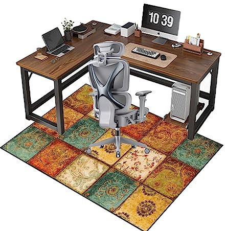 ZHXQ Desk Chair Mat For Hardwood Floor Gaming Chair Mat Office Chair Mat For Hardwood Floors Carpet Wooden Floors Durable Non-Slip Soft Floor Protector Office Chair Mat 80 x 120 CM