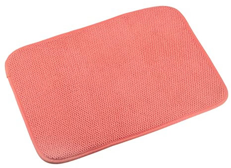 sourcing map Plato Secado Estera 2uds, Microfibra Platos Escurridor Almohadilla Plato Estante Esteras Plato Escurridor Alfombrillas para Cocina Mostrador-Rojo
