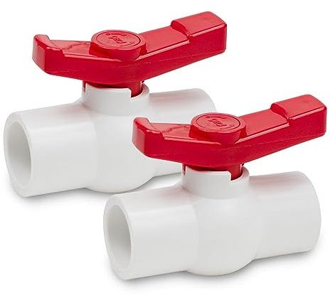 Bwintech 2 pezzi 20MM PVC valvola a sfera, rubinetto acqua Stop Ball Valve, 90 gradi operazione maniglia valvola tubo raccordi